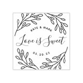 Elegant Botanical Love is Sweet Wedding Favor Rubberstempel (Afrduk)