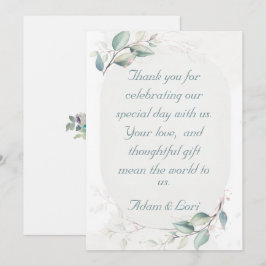Elegant Botanical Love Wedding Bedankkaart