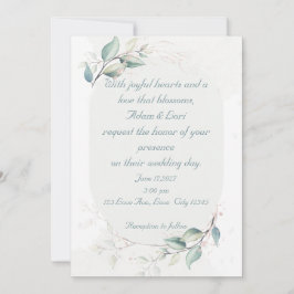 Elegant Botanical Love Wedding Kaart