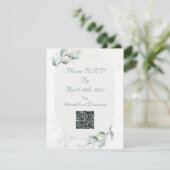 Elegant Botanical Love Wedding RSVP Kaartje (Staand voorkant)