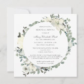 Elegant Botanical Memorial Service White Florin Kaart (Voorkant)