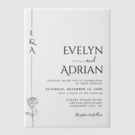Elegant Botanical Modern Minimalist Wedding Vellum Uitnodigingen