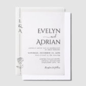 Elegant Botanical Modern Minimalist Wedding Vellum Uitnodigingen (Offset)