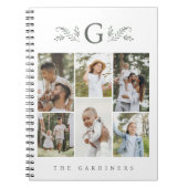 Elegant Botanical Monogram 6 Photo Collage Notitieboek (Voorkant)
