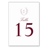 Elegant Botanical Monogram Burgundy Wedding Kaart (Achterkant)