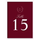 Elegant Botanical Monogram Burgundy Wedding Kaart (Voorkant)