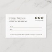 Elegant Botanical Monogram Crest Photo Afsprakenkaartje (Achterkant)