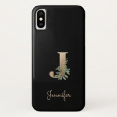 Elegant Botanical Monogram Gold Letter J Case-Mate iPhone Case (Achterkant)