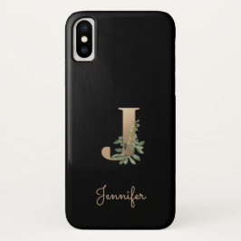 Elegant Botanical Monogram Gold Letter J Case-Mate iPhone Case