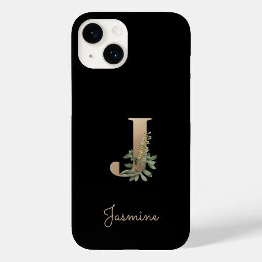 Elegant Botanical Monogram Gold Letter J Case-Mate iPhone Case (Achterkant)