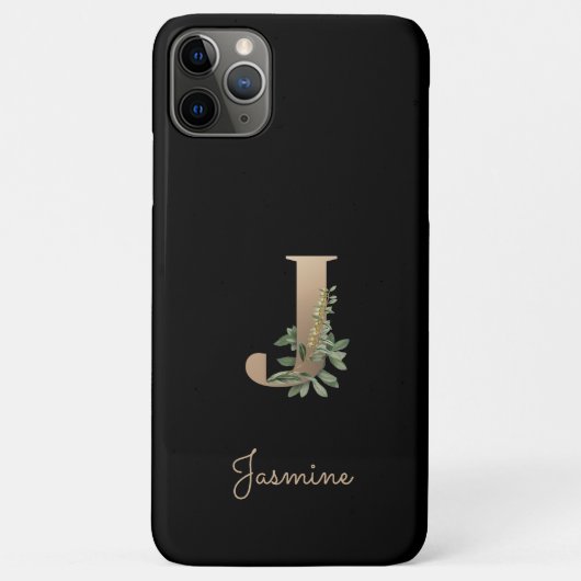Elegant Botanical Monogram Gold Letter J Case-Mate iPhone Case (Achterkant)