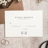 Elegant Botanical Monogram Initiaal Wedding RSVP