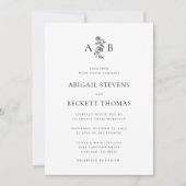 Elegant Botanical Monogram Weddenschap Kaart (Voorkant)