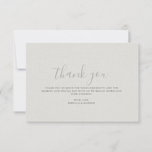 Elegant Botanical Monogram Wedding Bedankkaart (Achterkant)