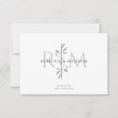 Elegant Botanical Monogram Wedding Bedankkaart (Voorkant)