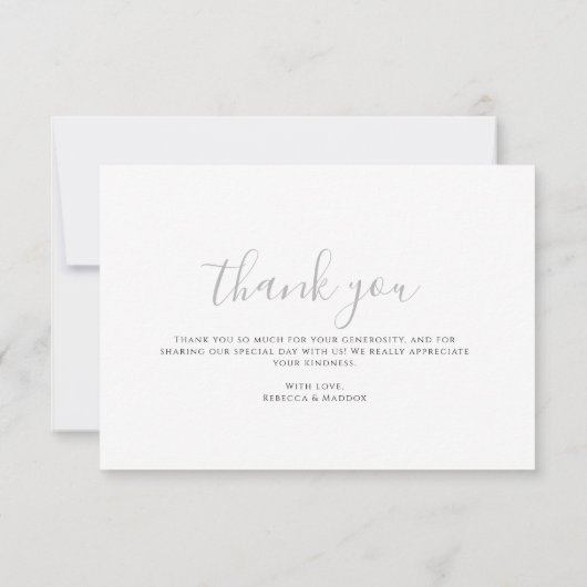 Elegant Botanical Monogram Wedding Bedankkaart (Achterkant)