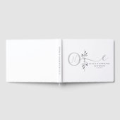 Elegant Botanical Monogram Wedding Guest Book Gastenboek (Volledig)