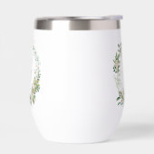 Elegant Botanical Monogram Wine Tumbler with Name (Links)