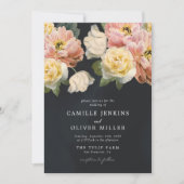 Elegant Botanical Moody Photo Wedding Invitation Kaart (Voorkant)