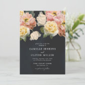 Elegant Botanical Moody Photo Wedding Invitation Kaart (Staand voorkant)