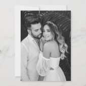 Elegant Botanical Moody Photo Wedding Invitation Kaart (Achterkant)