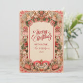 Elegant Botanical Ornament Christmas Feestdagenkaart (Staand voorkant)