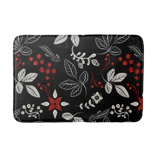 Elegant botanical pattern badmat (Voorkant)