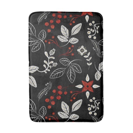 Elegant botanical pattern badmat (Voorkant Verticaal)