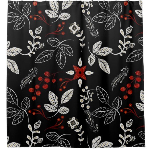 Elegant botanical pattern douchegordijn (Voorkant)