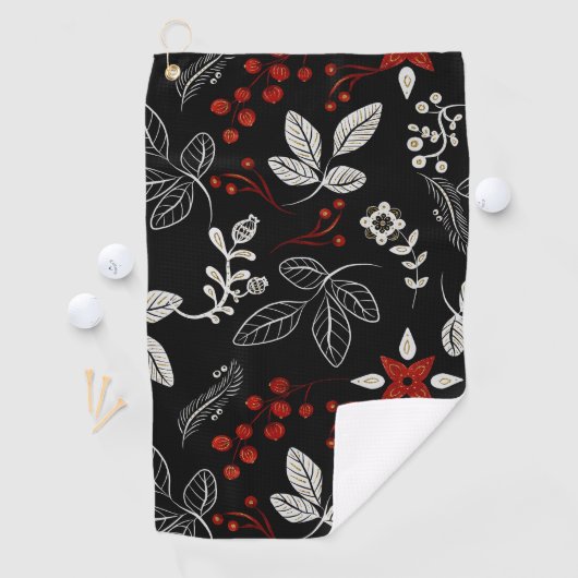 Elegant botanical pattern golfhanddoek (Insitu)