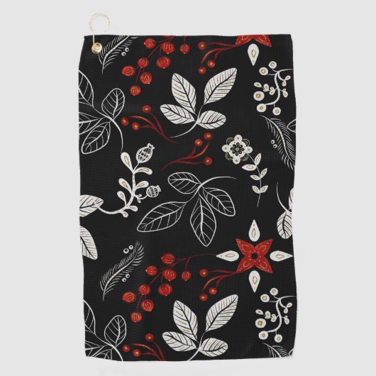 Elegant botanical pattern golfhanddoek (Voorkant)