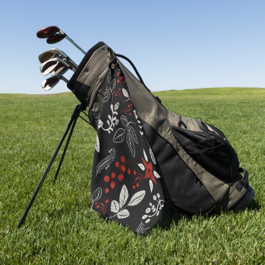 Elegant botanical pattern golfhanddoek (Groen)