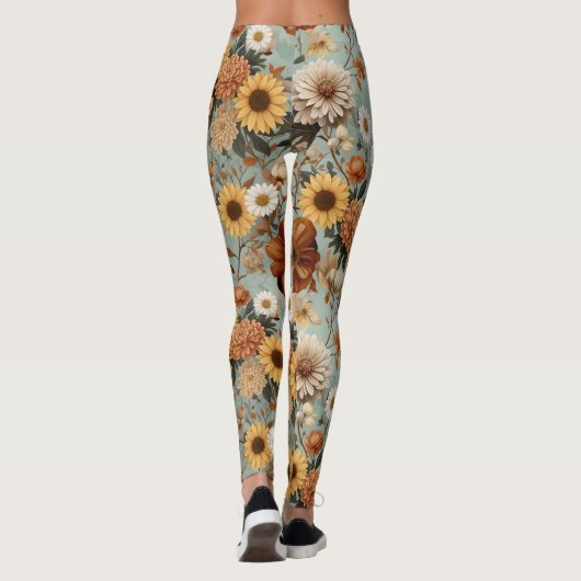Elegant Botanical Pattern Leggings (Achterkant)