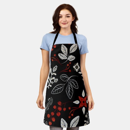 Elegant botanical pattern schort (Gedragen)