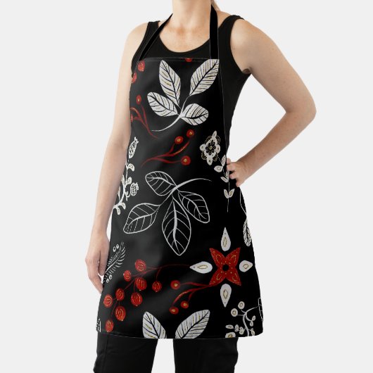 Elegant botanical pattern schort (Insitu)