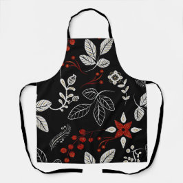 Elegant botanical pattern schort