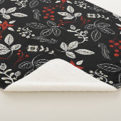 Elegant botanical pattern sherpa deken (3/4)