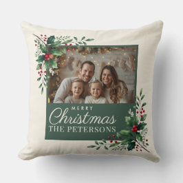 Elegant Botanical Photo Christmas Pillow Kussen