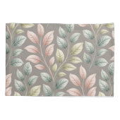 Elegant Botanical Pink & Sage Leaf Pattern Kussensloop (Achterkant)
