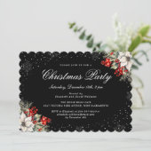 Elegant Botanical Purple Christmas Holiday Party Kaart (Staand voorkant)