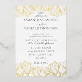 Elegant Botanical Real Gold Wedding Folie Uitnodiging (Voorkant)