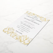 Elegant Botanical Real Gold Wedding Folie Uitnodiging (Gedraaid)