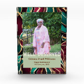 Elegant Botanical Retirement Gift for Black Mom Fotoblokken (Voorkant)