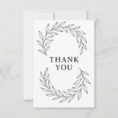 Elegant Botanical Ribbon Flow Bedankkaart (Voorkant)