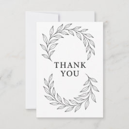 Elegant Botanical Ribbon Flow Bedankkaart