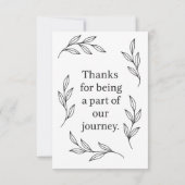 Elegant Botanical Ribbon Flow Bedankkaart (Achterkant)