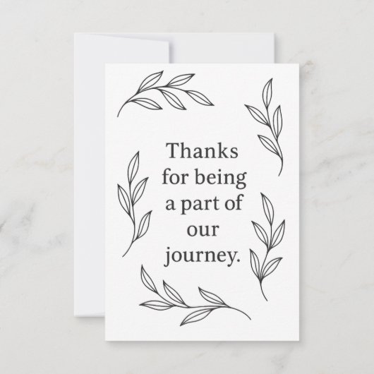 Elegant Botanical Ribbon Flow Bedankkaart (Achterkant)