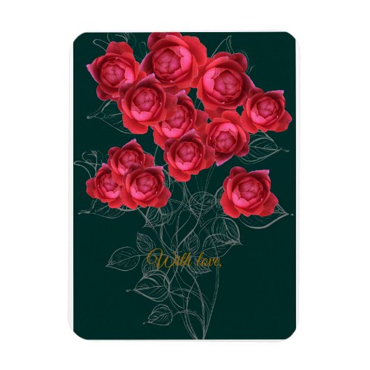 Elegant Botanical Rose Folded Greeting Card Magneet (Verticaal)