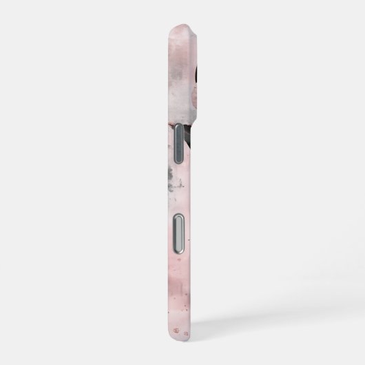 Elegant Botanical Rose-Gold Monogram iPhone Hoesje (Rechterkant)