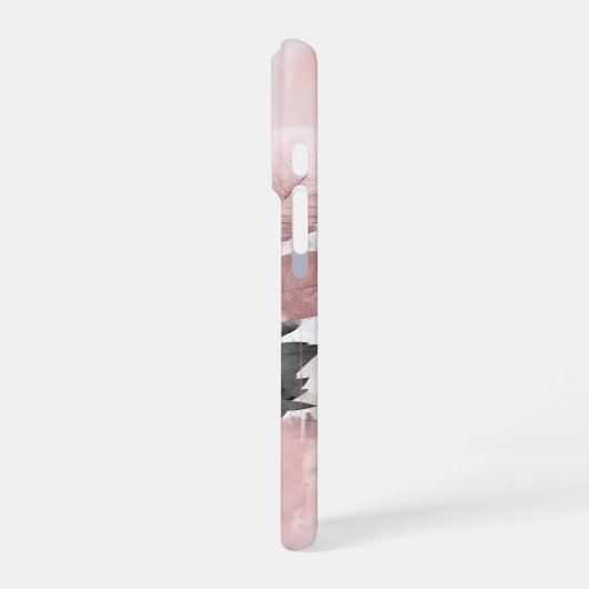 Elegant Botanical Rose-Gold Monogram iPhone Hoesje (Linkerkant)